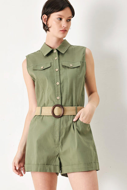 Cutie Explorer Woven Romper