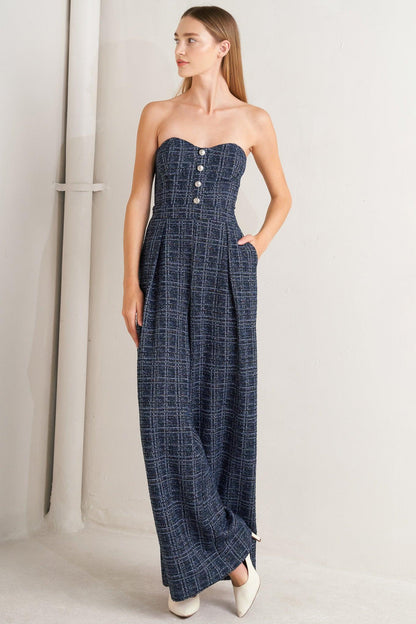 Elegant Party Tweed Jumpsuit