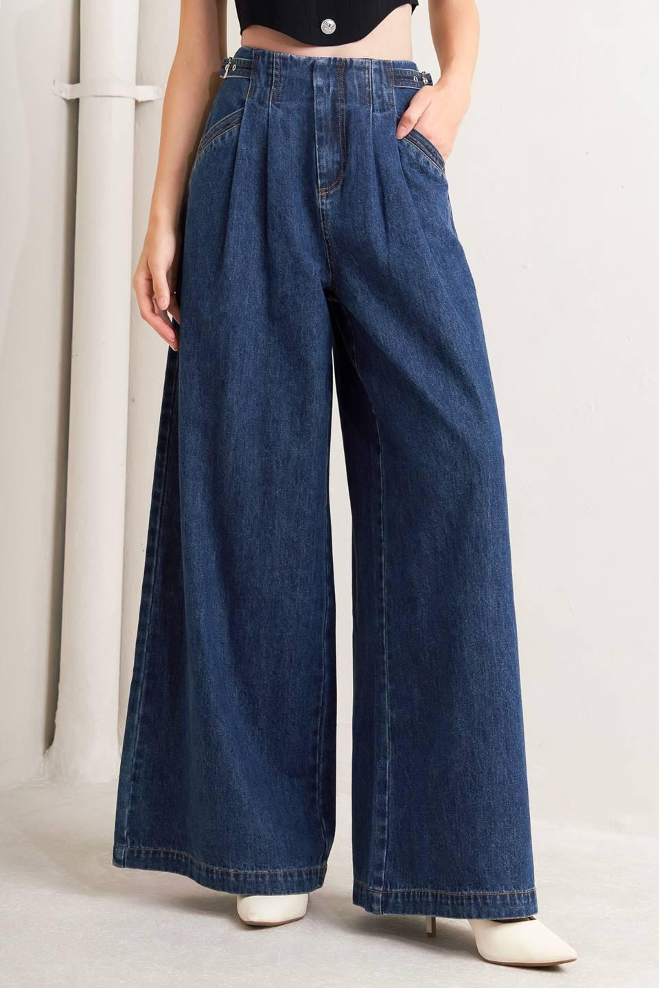 Sharp Femininity Denim Pants