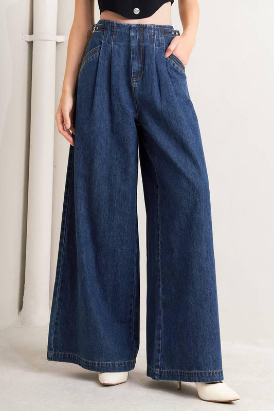 Sharp Femininity Denim Pants
