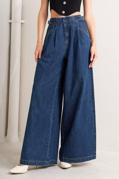 Sharp Femininity Denim Pants