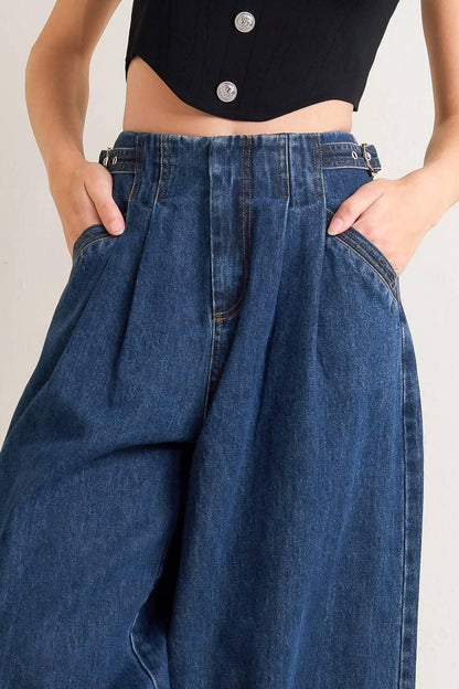 Sharp Femininity Denim Pants