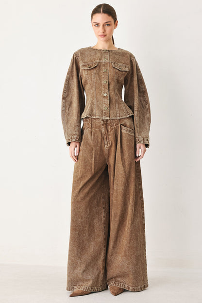 Vintage Brown Denim Pants