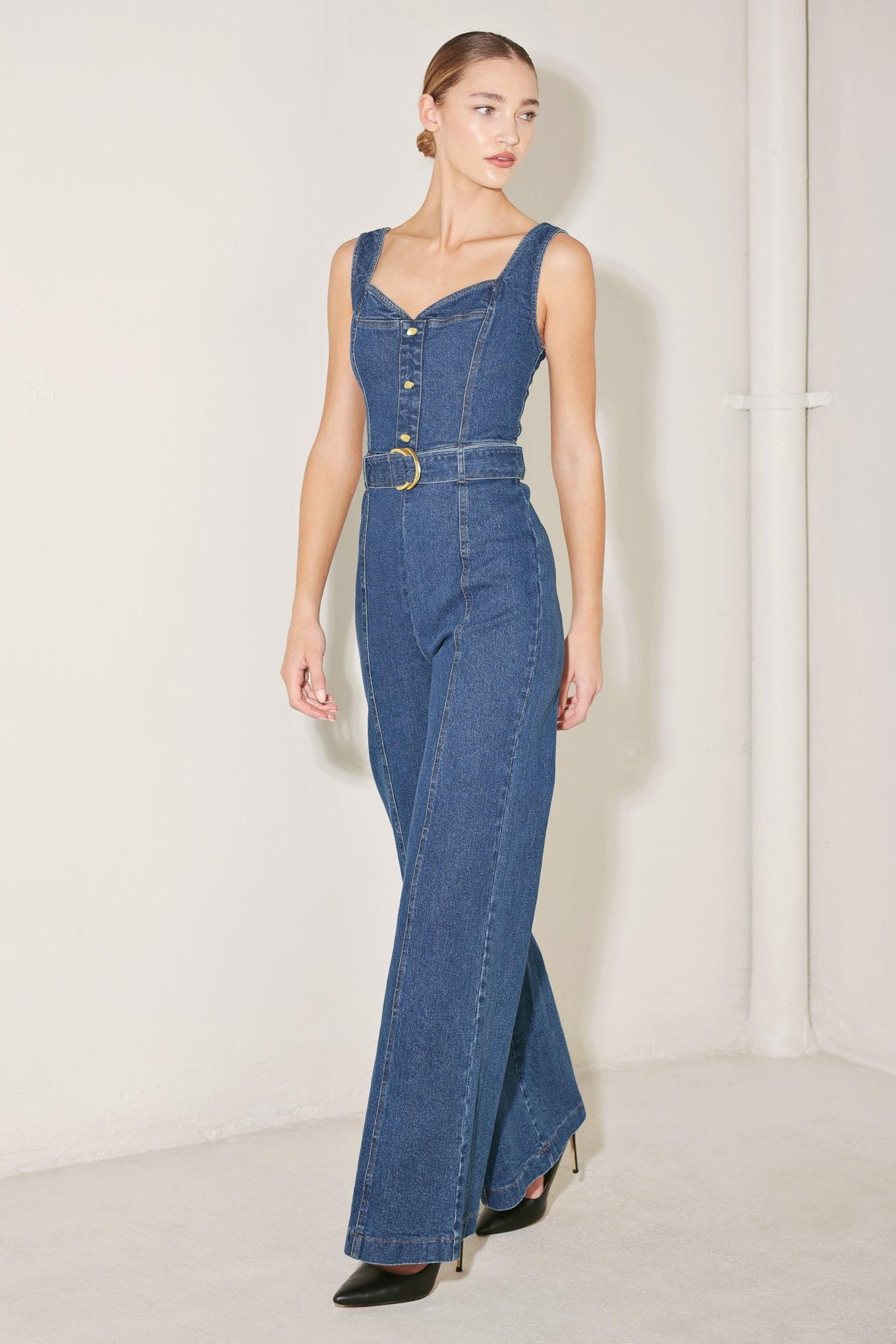 Westside Glam Denim Jumpsuit