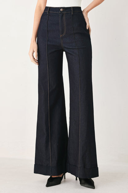 Contrast Stitch Denim Pants