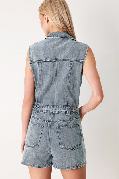Weekend Blue Look Denim Romper