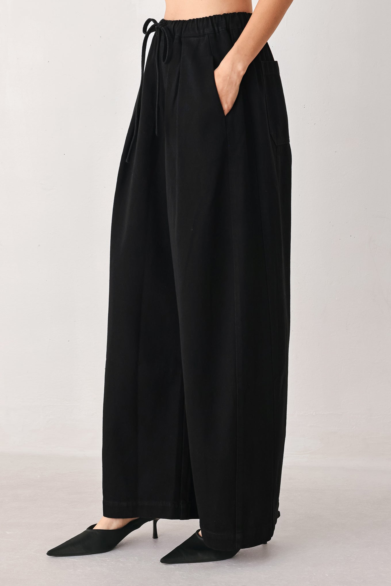 Nightshade Flowy Drawstring Woven Pants