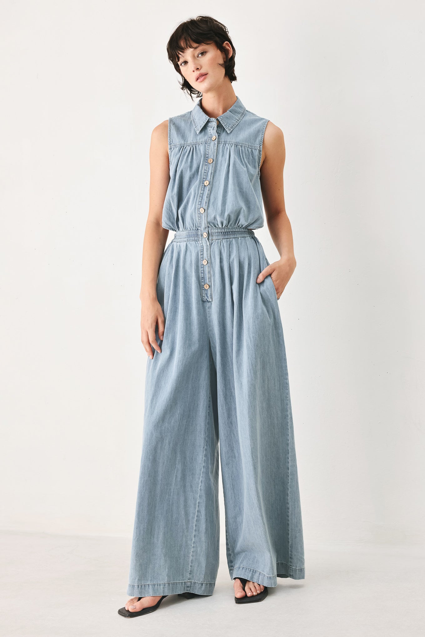 Ocean Air Denim Jumpsuit