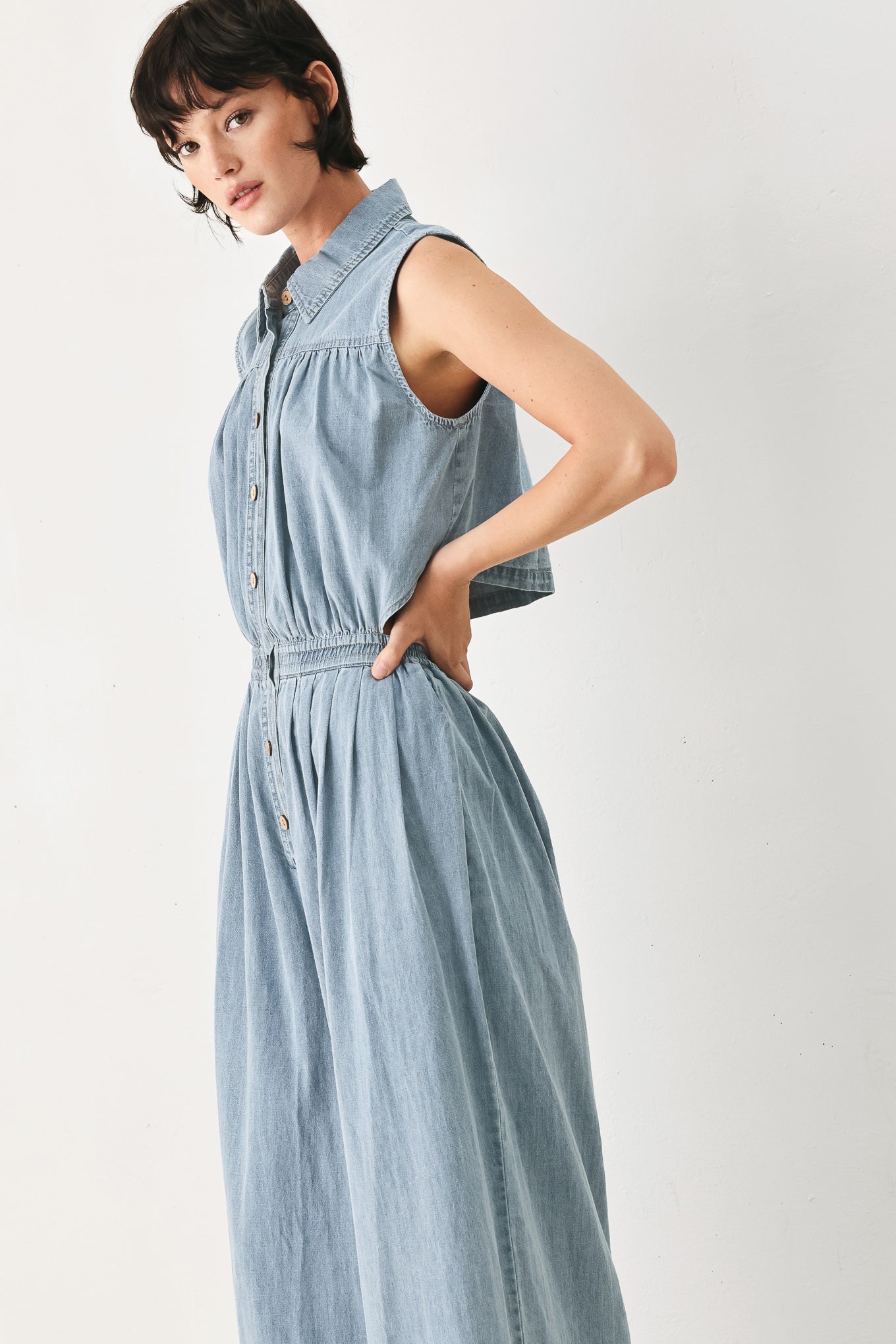 Ocean Air Denim Jumpsuit
