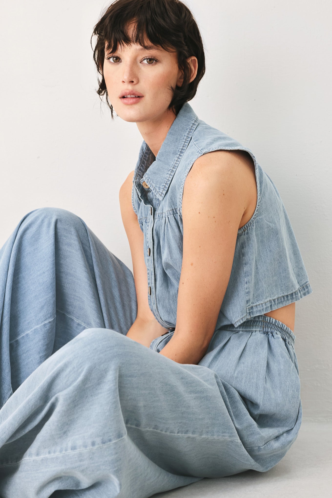 Ocean Air Denim Jumpsuit