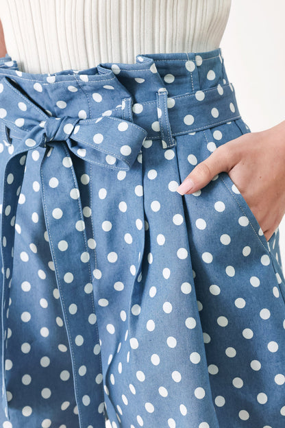 Flirty Dots Tie Woven Shorts