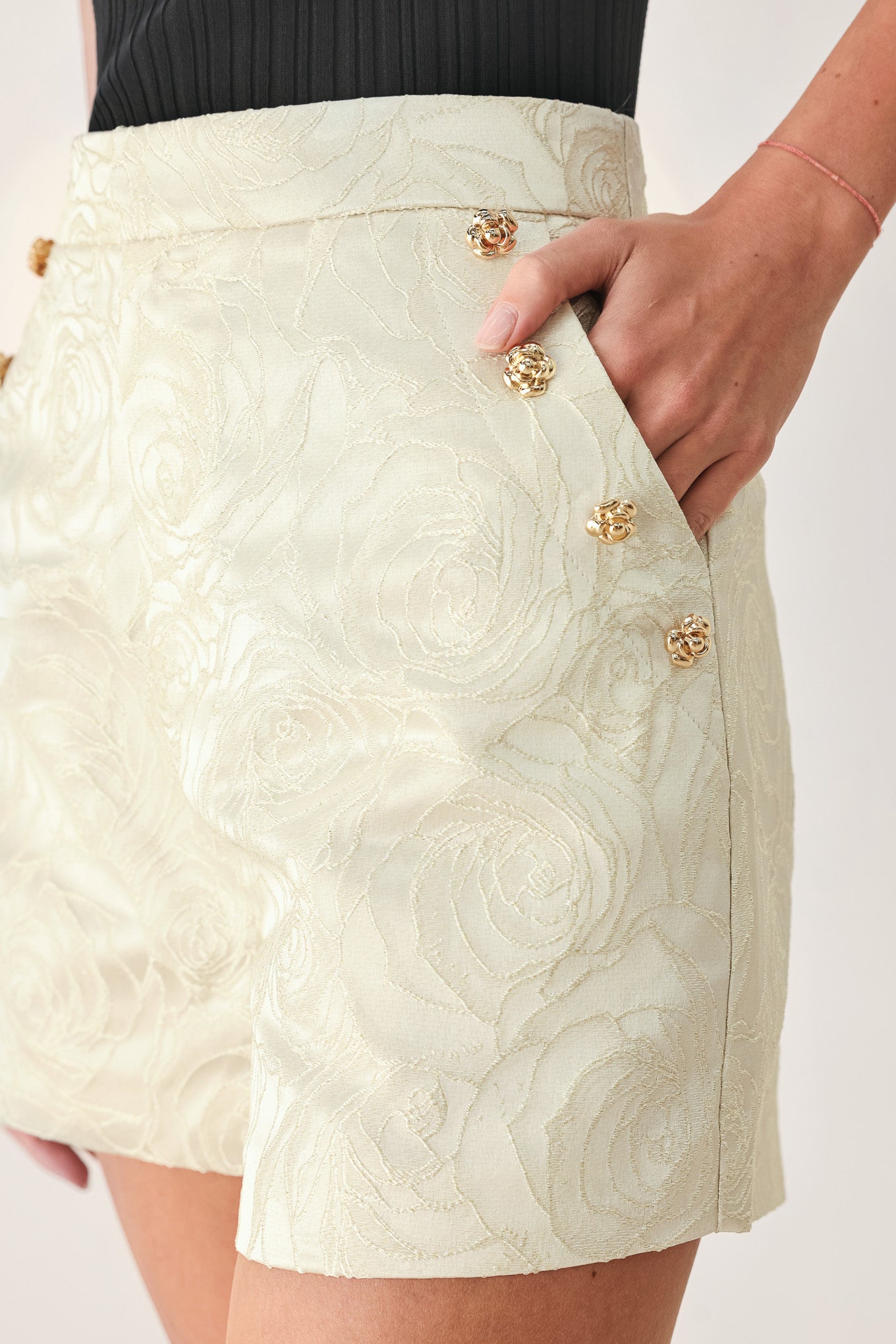 Marzipan Floral Woven Jacquard Shorts