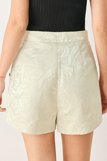 Marzipan Floral Woven Jacquard Shorts
