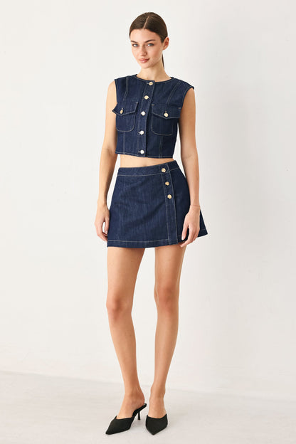 Iconic Indigo Denim Skort
