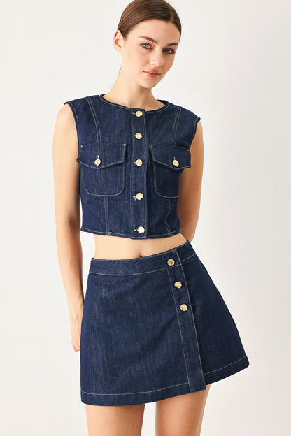 Iconic Indigo Denim Skort