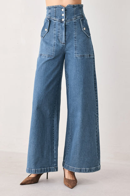 Briar Blue Flared Denim Pants