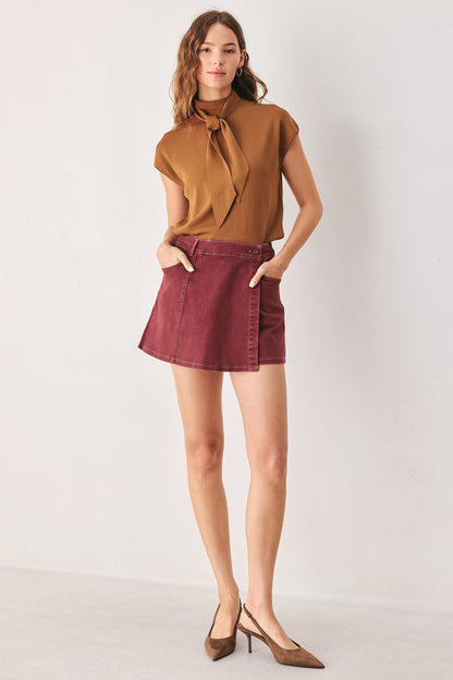 Wild Raspberry Woven Skort