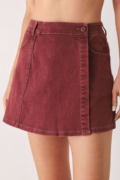Wild Raspberry Woven Skort