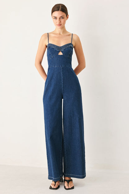 Sweet Charm Denim Jumpsuit