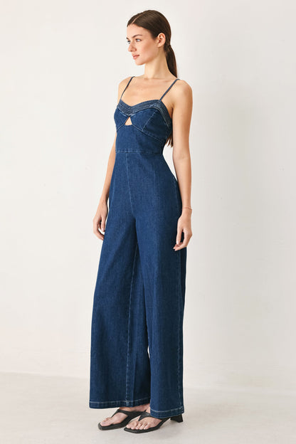 Sweet Charm Denim Jumpsuit