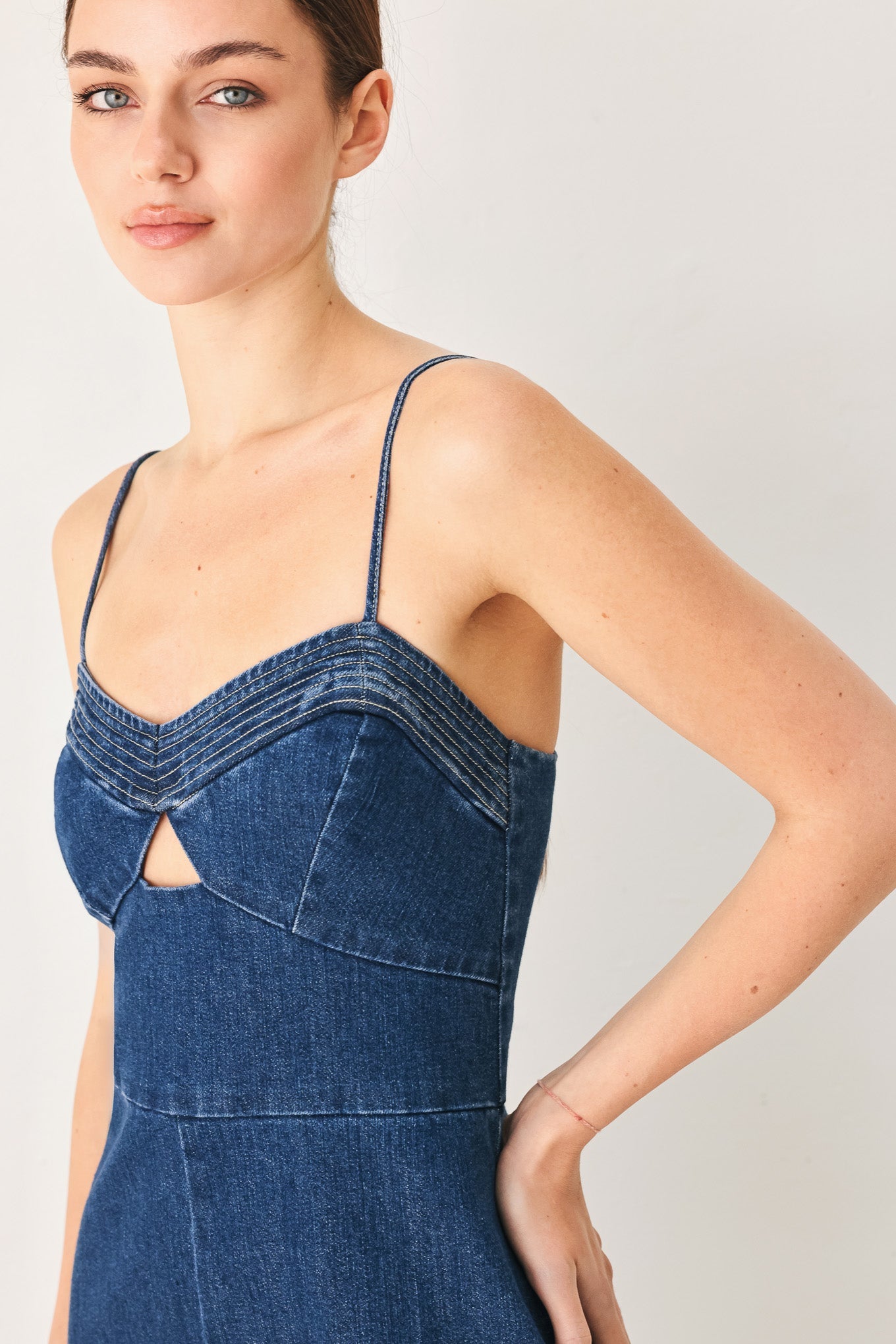 Sweet Charm Denim Jumpsuit