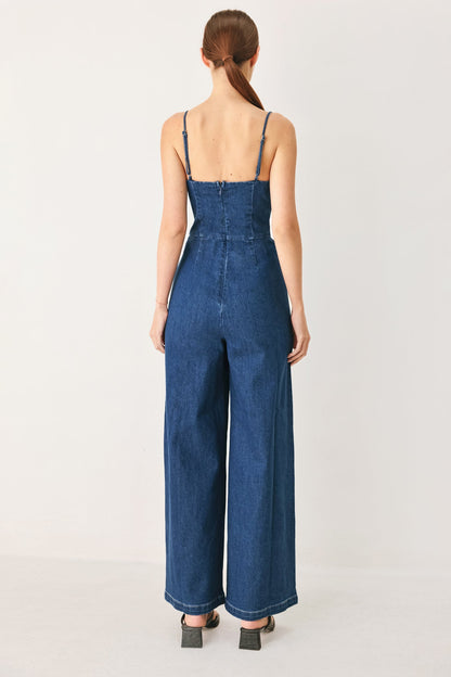 Sweet Charm Denim Jumpsuit