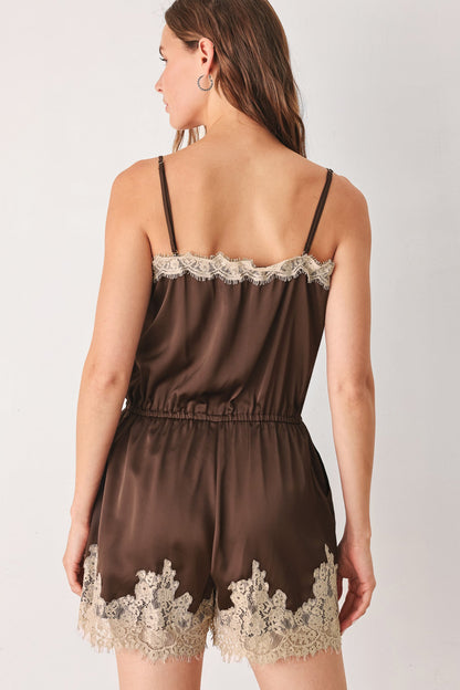 Vintage Mocha Woven Romper