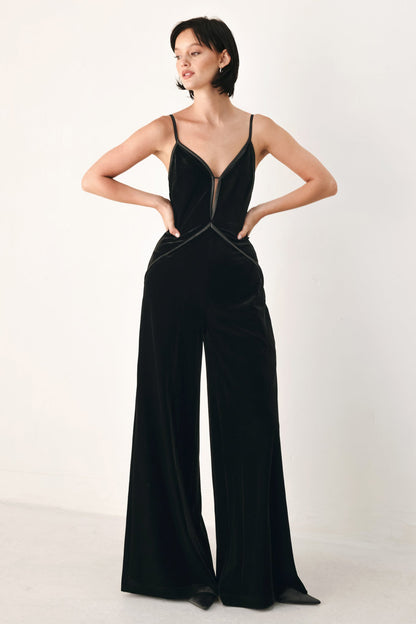 Velvet Hour Sweetheart Wide Leg Jumpsuit