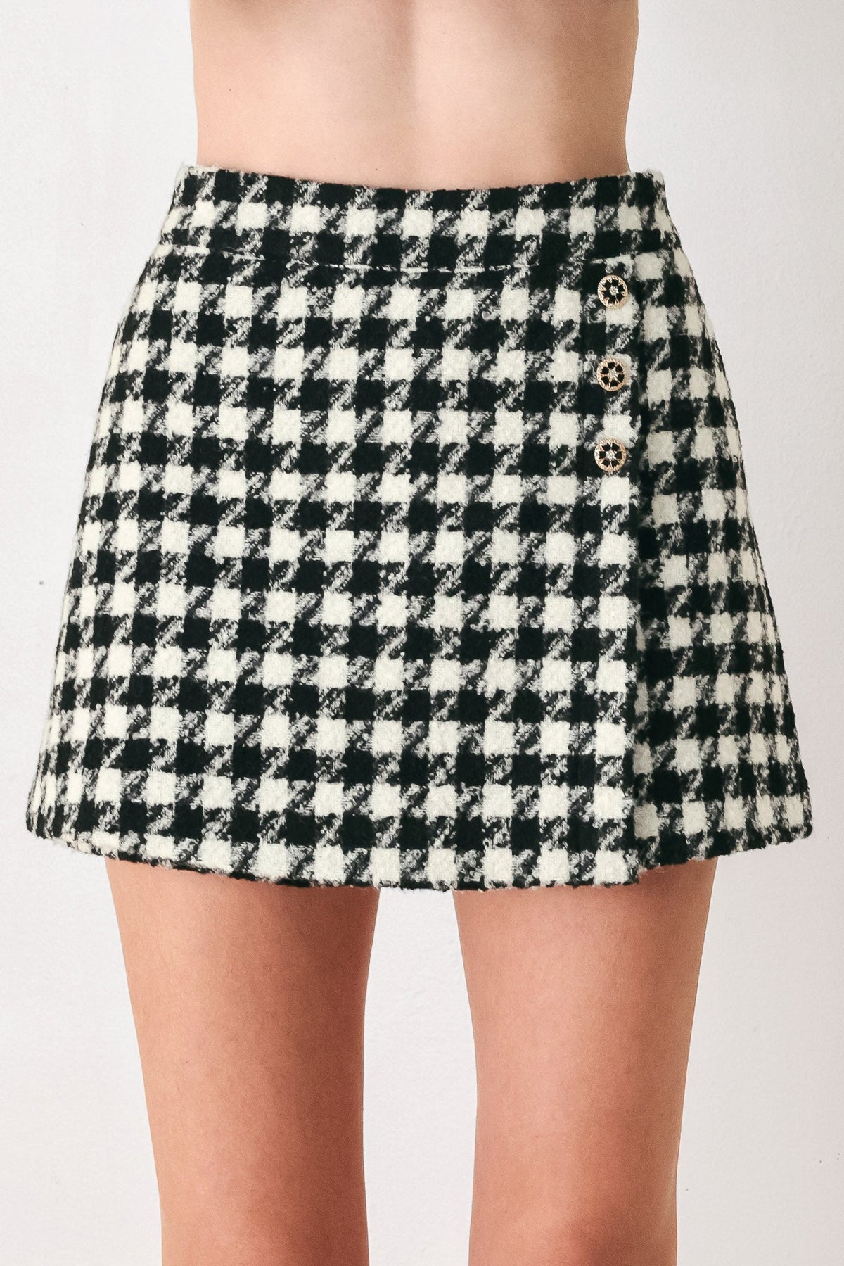 Paris Houndstooth Black/white Skort