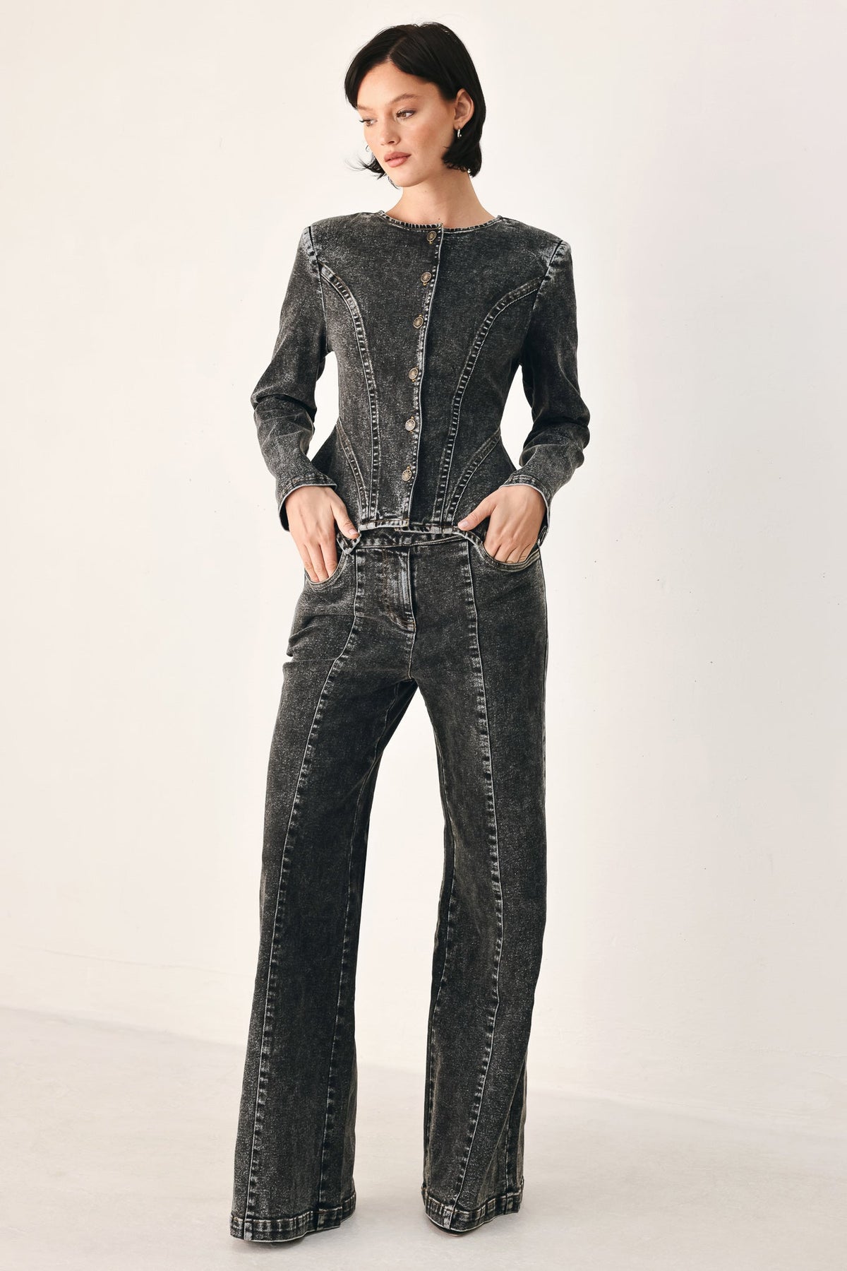 Downtown Edge Crossover Denim Pants