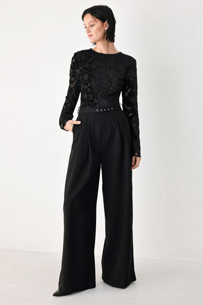 After Dark Lace Wide Leg Jumpsuit