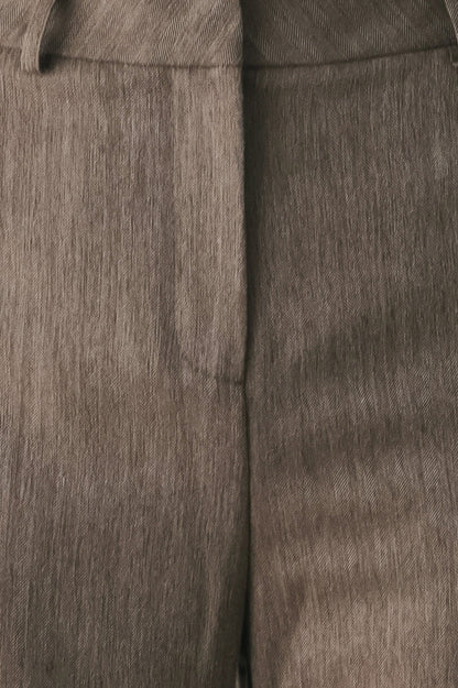 Tailored Tempo Brown Cuffed Flare Pants