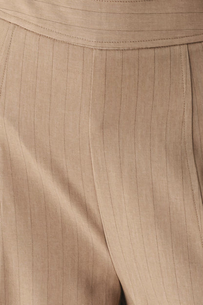Mocha Moment Pinstripe Wide Leg Pants