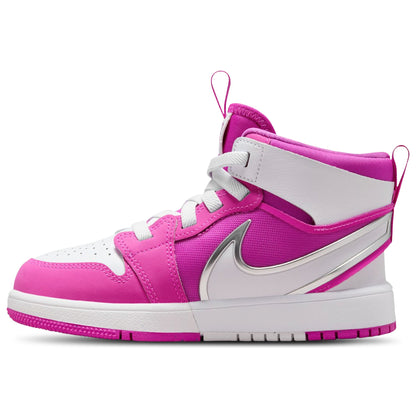 [fq1282-601] Preschool Air Jordan Retro 1 Mid Rm Easyon 'fire Pink White'