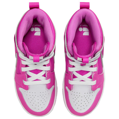 [fq1282-601] Preschool Air Jordan Retro 1 Mid Rm Easyon 'fire Pink White'