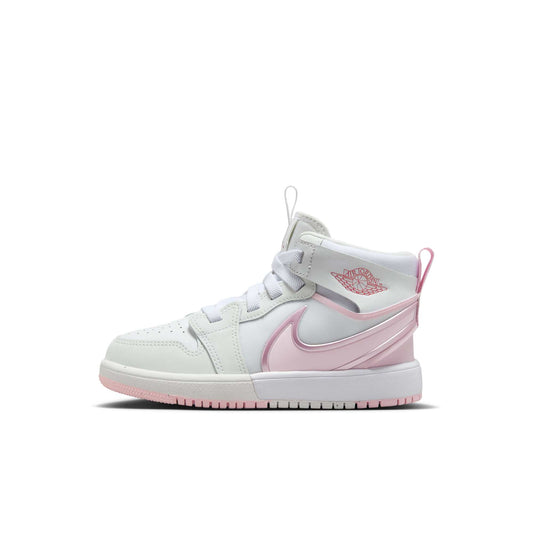 Preschool Air Jordan Retro 1 Mid Rm Easy On 'White Fire Red Pink Foam'