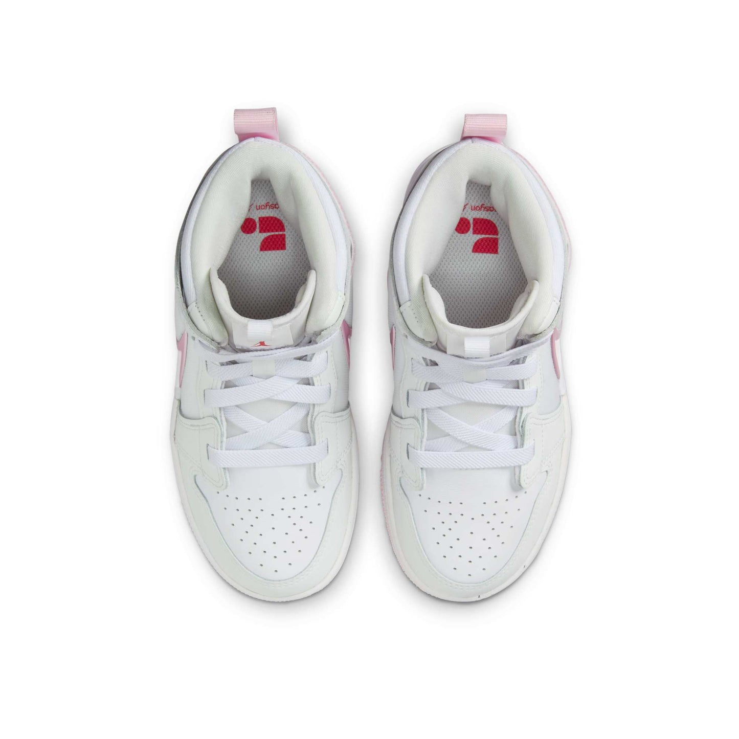 Preschool Air Jordan Retro 1 Mid Rm Easy On 'White Fire Red Pink Foam'