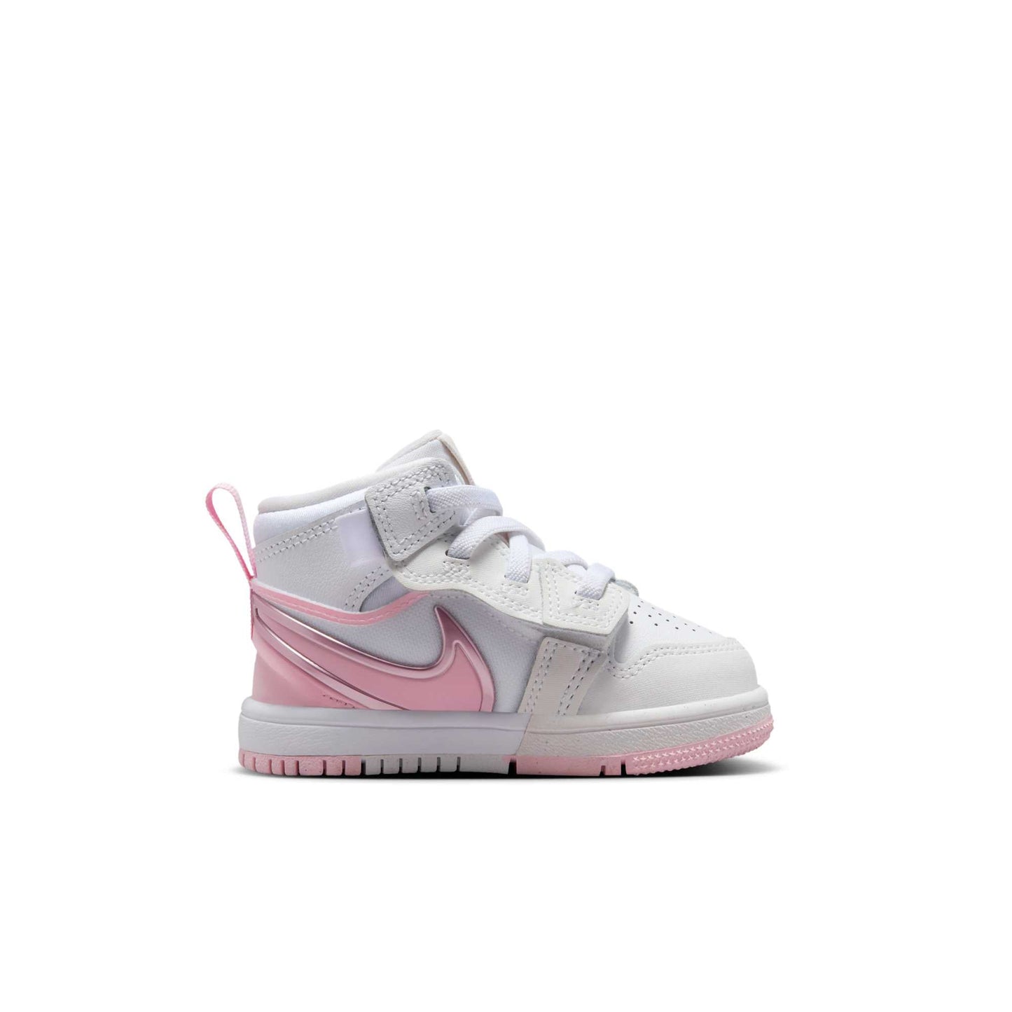 Air Jordan Toddlers Retro 1 Mid Rm Easyon 'White Fire Red Pink Foam' Shoes