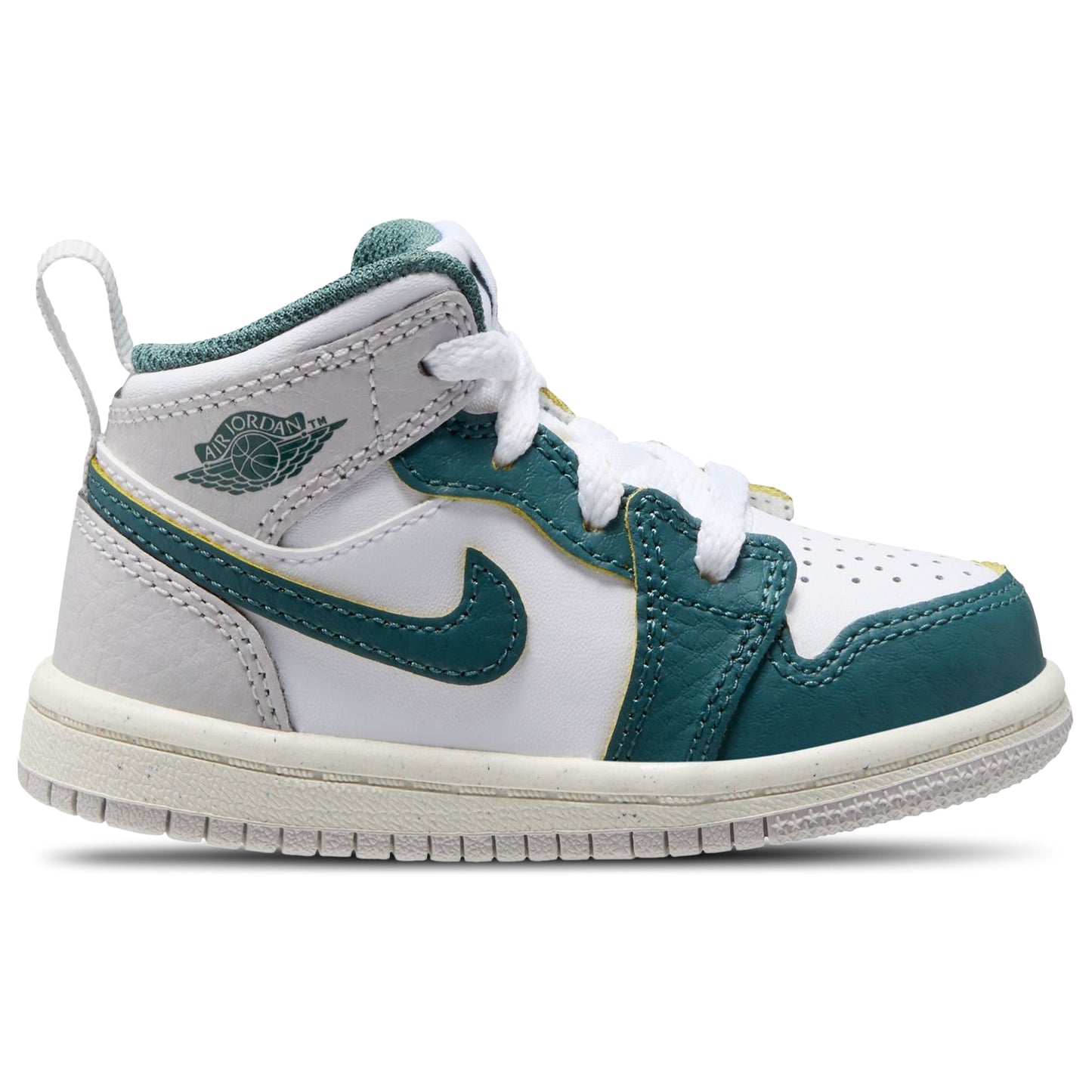 [fq8086-103] Toddlers Air Jordan Retro 1 Mid Se 'white Sail Neutral Grey Oxidized Green'