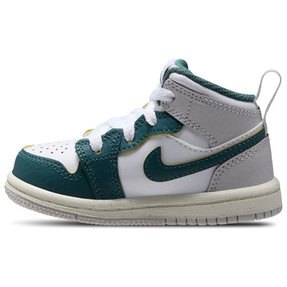 [fq8086-103] Toddlers Air Jordan Retro 1 Mid Se 'white Sail Neutral Grey Oxidized Green'
