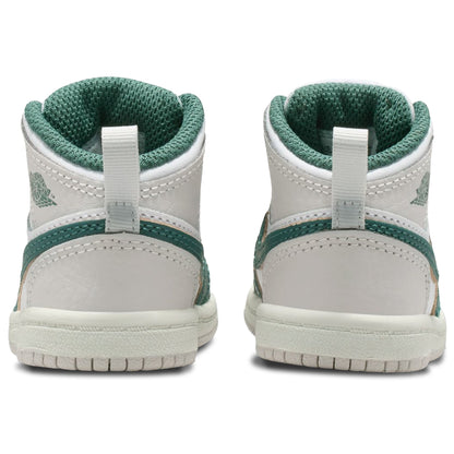[fq8086-103] Toddlers Air Jordan Retro 1 Mid Se 'white Sail Neutral Grey Oxidized Green'