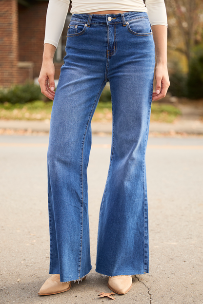 My Favorite Dark Wash Relaxed Flare Jeans