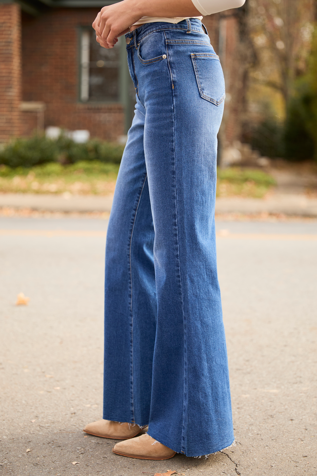 My Favorite Dark Wash Relaxed Flare Jeans