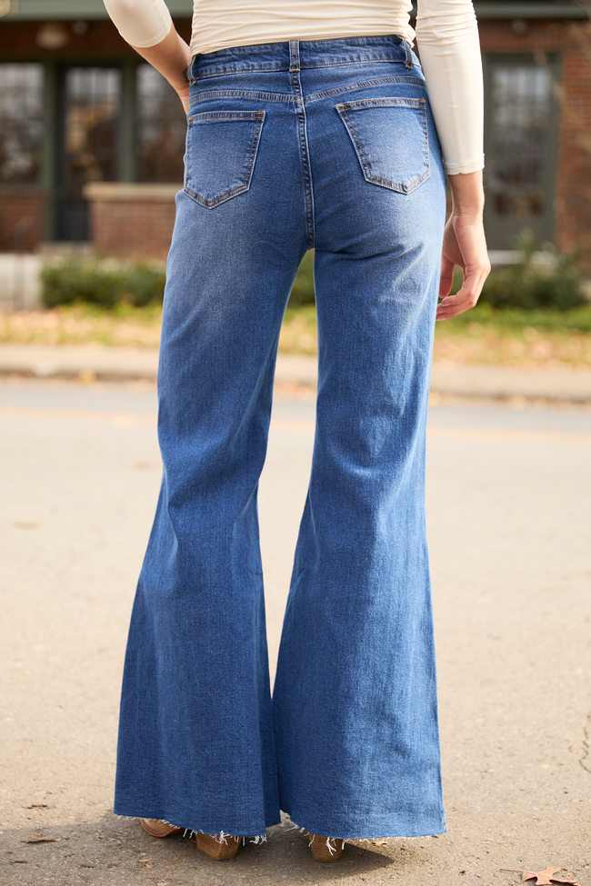 My Favorite Dark Wash Relaxed Flare Jeans