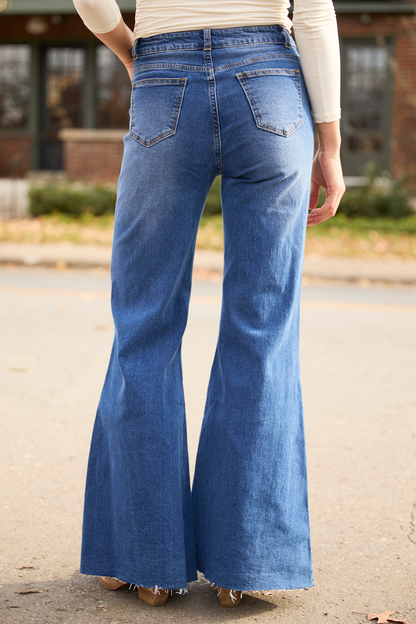 My Favorite Dark Wash Relaxed Flare Jeans