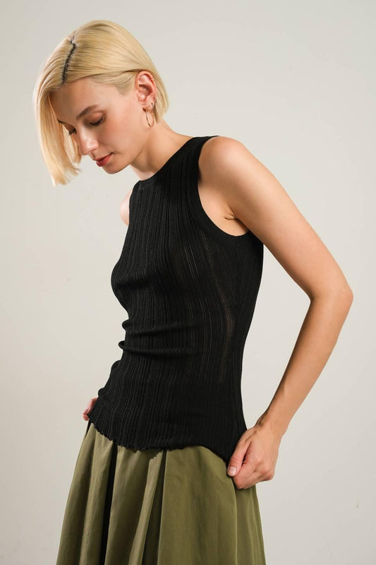 Be Right Back Black Sweater Top