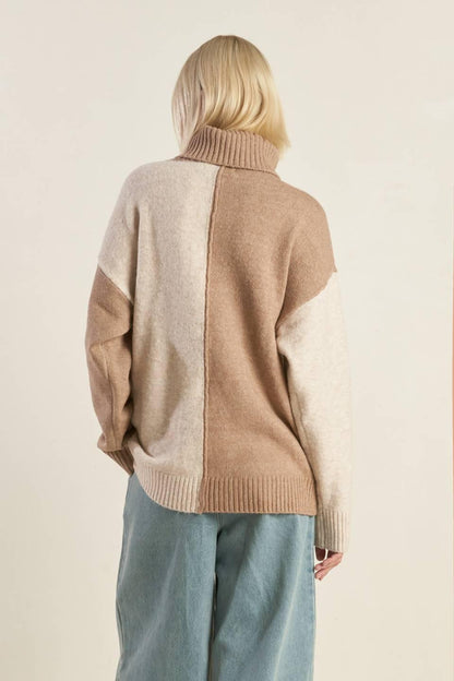 Mixed Emotions Colorblocked Sweater Top