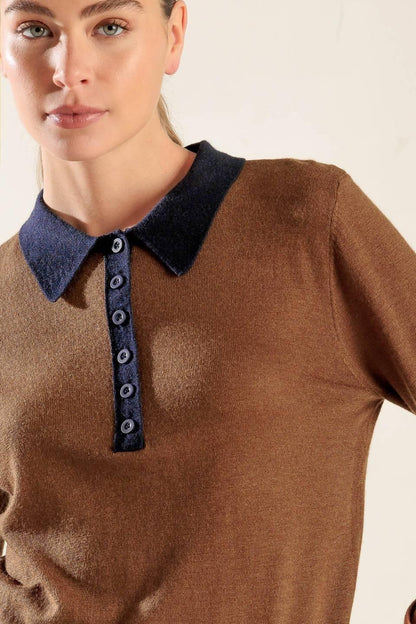 Hidden Reflections Sweater Polo Top