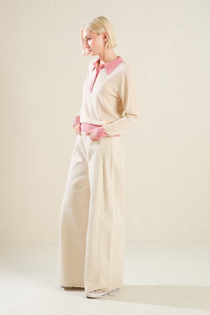 Hidden Reflections Sweater Polo Top