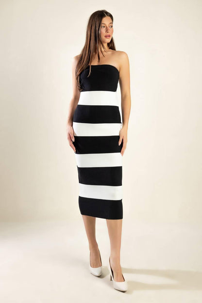 Romantic Afternoon Sweater Midi Tube Dress